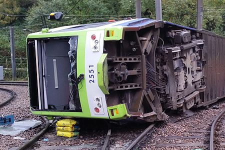 20161109 Sandilands_Junction_derailed_tram; 7 dead 20161109 Sandilands_Junction_derailed_tram; 7 dead
