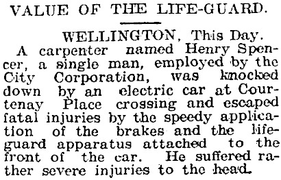 13 Jan 1905 - pedestrian vs tram; serious injuries.