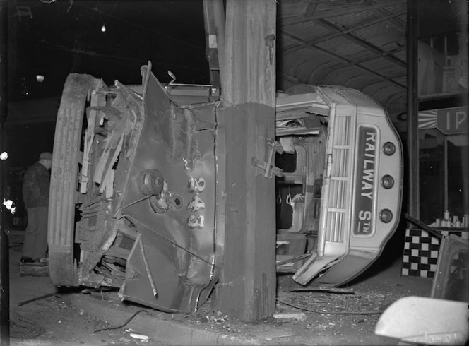 1943 - tram derailed, capsized; no details re injury.